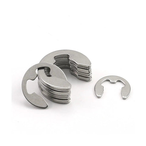 10-100 Pcs E Clips Retaining Rings For Car Engines Stainless Steel 304 And Carbon Steel Sizes 1.2mm To 15mm External Circlips