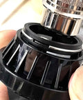 Close-up of connector on 6 Ft Portable Dishwasher Fill and Drain Hose Kit for Whirlpool and Kenmore, W10273574 Compatible