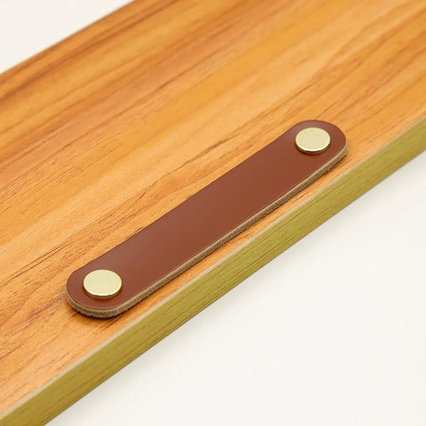 10 Pack Soft Genuine Leather Drawer Pulls Handles 5-1/2 Inch By 1 Inch with screws for wardrobe on wood surface