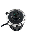 Drop In Qs120 2000W Pmsm Mid Drive Motor With Belt Pulley Or 428 Sprocket For Electric Moped front view of motor showing design and installation features.
