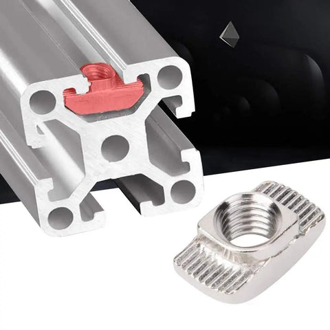 European Standard T Nut 45T M8 Threaded Sliding Nut For Aluminum Profiles beside aluminum extrusion grooves