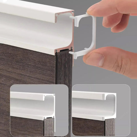 Concealed Cupboard Handles G Type Kitchen Pulls For Cabinets And Wardrobes In White Aluminum Low Profile installation