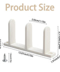 Four Pack Closet Door Floor Guides for Universal Sliding Doors with screws, showing dimensions, white ABS construction, bottom mounted.