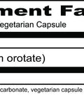 Supplement facts for Lithium Orotate 5mg Vegetarian Capsules, 100 Count, Non-GMO Gluten Free, Made in USA, Helps You Feel Great.