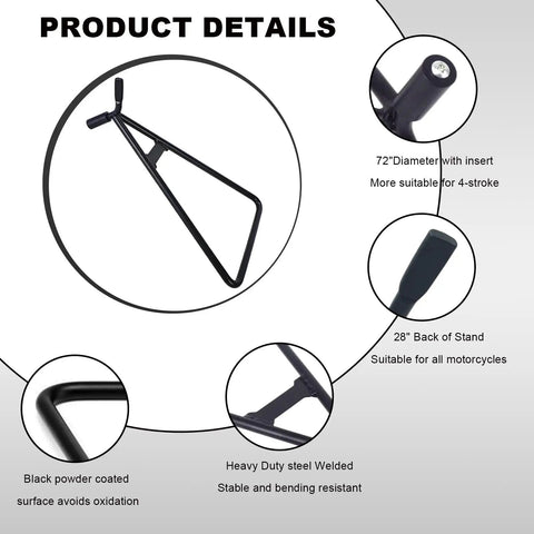 Beefy Heavy Duty Motorcycle Triangle Stand For Dirt Bike Universal Kickstand Rustproof Side Stand For Rear Wheel And Essential Motorcycle Accessories Today, steel construction, rustproof coating