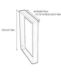 Heavy Duty Solid Steel Table Legs With Elegant Arc Shape And Glossy Silver Coating, dimension showing 70cm height.