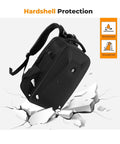 Hard Shell Camera Backpack For DSLR And Mirrorless Gear, Waterproof 22L Travel Case with rugged design breaking surface.