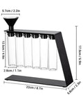 Glass Coffee Bean Storage Tubes Set Of Six With One Way Degassing Valve And Magnetic Stand And Single Dose Espresso Dosing Vials on display.