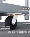 Heavy Duty Flatbed Cart 2200 Lb Capacity Workhorse Foldable Platform Truck with quiet wheel design close-up view.