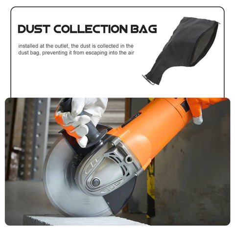 Miter Saw Dust Collection Bag For Circular Saw And Marble Cutter Port, 11.4 X 6.2 Inch Fit attached to saw in use