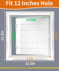 Front view of 12x12 Inch Waterproof PVC Wall Access Panel With Reinforced Hinged Door For Drywall And Ceiling Great For Plumbing And Wiring And Cables DIYers Paintable White, labeled dimensions.