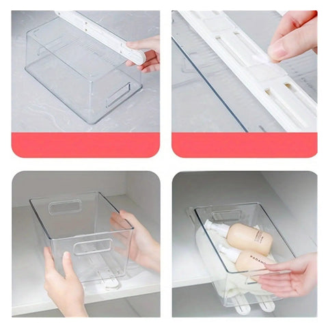 Quiet Drawer Slides With Punch Free Track System And Side Mount Rails Easy No Drill Installation in clear storage examples