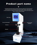 Heavy Duty Rockwell Hardness Tester Featuring A Smooth Touch Screen Interface For Testing Steel And Aluminum, showcasing digital display and components.