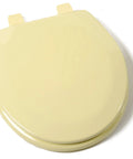 Deluxe Molded Wood Toilet Seat Round Citron Yellow With Adjustable Top Mount Hinge And Color Matching Hardware, Four Stabilizing Bumpers