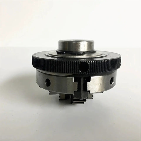 Heavy Duty 63Mm K02-63 Four Jaw Scroll Chuck For Mini Wood Lathe With Hardened Steel Jaws and M14 Mount Thread close-up view.