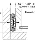 Diagram of Heavy Duty 3 Pair 16 Inch Full Extension Ball Bearing Side Mount Cabinet Drawer Slides With Rear Brackets installation.