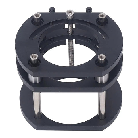 Heavy Duty Hand Router With Smooth Crank Lift And Built Tough Four Jaw Milling Base Plate, black metal base for precise woodworking.