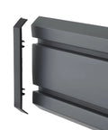 Close-up view of Wall Mounted Storage Track System for Garage and Workshop showing two 28 inch PVC panels.