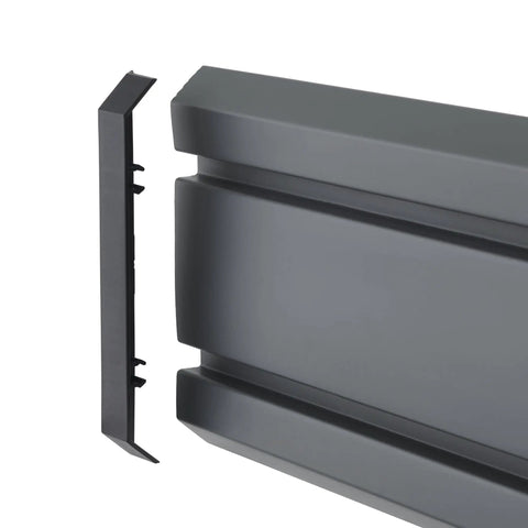 Close-up view of Wall Mounted Storage Track System for Garage and Workshop showing two 28 inch PVC panels.