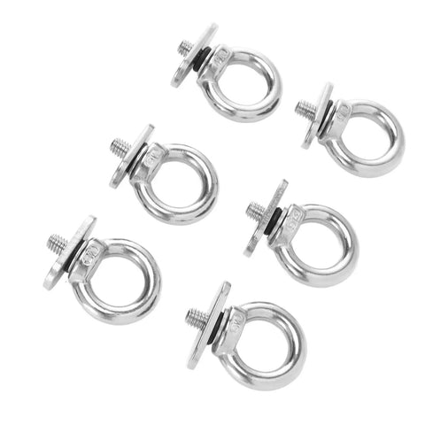 6 Pack Track Mount Beefy Tie Down Eyelets Stainless Steel Eye Bolt Anchor Kit Heavy Duty Rope Tie Downs visible in the image