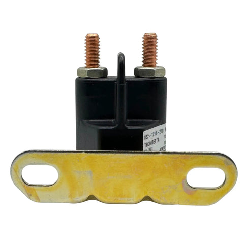 12V Starter Solenoid Relay Switch Kit Trombetta 832-1211-210 for Hustler Zero Turn Mower, front view with copper studs