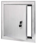Heavy Duty Aluminum Insulated Access Panel 18 By 18 Inch Top Shelf Weather Seal Moisture Proof Wall Door Keyed Latch open view