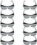 Heavy Duty Anti Scratch Welding Safety Glasses 10 Pack Clear Lens for eye protection, shown from the front in a row.