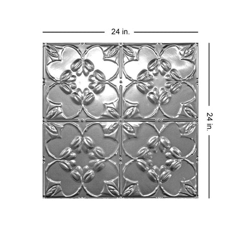 2x2 Ft Tin Plated Steel Nail Up Wall And Ceiling Panels Unfinished 12 Pack With Included Nails For DIY Reclaimed Silver Brushed Look Ready To Paint Today.