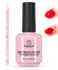 Colored Liquid Latex For Nails Peel Off Barrier 15ml with nail stick and nail art example