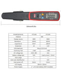 UT116C SMD Tester For Resistors, Capacitors, Diodes, And RCDs with auto range LCD displaying detailed specifications.