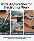Image showing 60W Soldering Station With Fast Heat Iron, 1 Degree Temperature Accuracy in PCB Repair, training, and wire soldering.