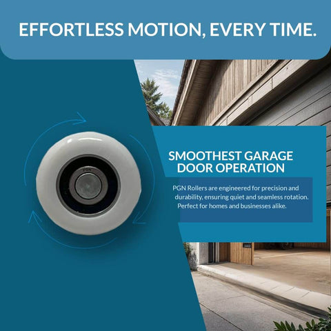 2 Inch Nylon Garage Door Rollers With Dual Sealed Bearings For Quiet, Smooth Operation, 4 Inch Stem, Installed Outdoor View