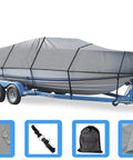Beefy Heavy Duty Boat Cover For Triumph 150 Cool 2003 2004 on trailer with 600 Denier marine canvas, straps, and storage bag
