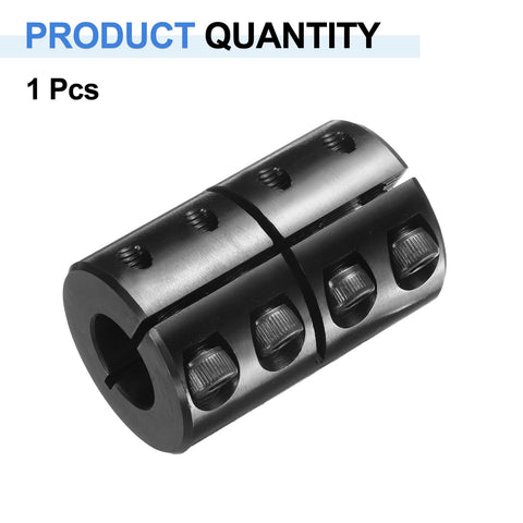 Rock Solid 5/8 To 5/8 Bore Shaft Coupling, 1-5/16 Inch Outer Diameter, 2 Inch Length, Black Oxide Plated, Single Split Clamping With 10-32 X 1/2 Inch Set Screws, Ideal For 3D Printer Motors And Drive Wheels, shown with 1 pcs