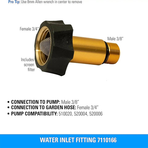 Brass Water Inlet Fitting For Pressure Washer 3/4 Inch Female To 3/8 Inch Male Quick Connect Durable Replacement