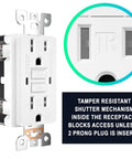 Self Test GFCI Outlet 15 Amp With LED Indicator Weather Resistant And Tamper Proof Receptacle UL Listed 10 Pack