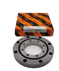 Top Shelf RU124UUCC0X Cross Roller Slewing Bearing with packaging, designed for heavy duty robot arm and CNC systems.