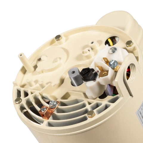Close-up of almond Energy Efficient 1 HP Pool Pump Motor Replacement For WhisperFlo WFE 4 WFE 26 And SuperFlo Pumps flange