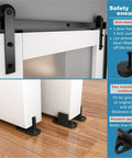4 Ft Sliding Barn Door Hardware Kit For Single Door - Heavy Duty Black Track System, No Fuss Install, Smooth Running Rail