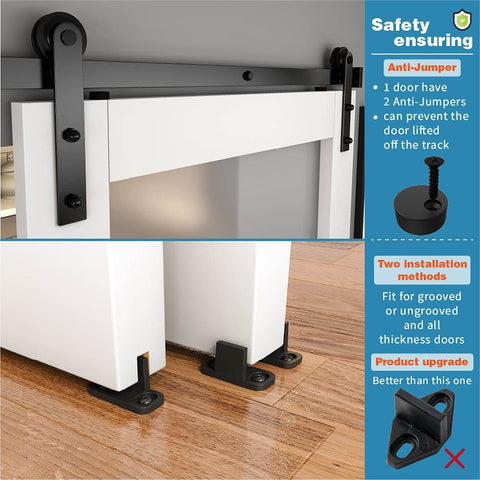 4 Ft Sliding Barn Door Hardware Kit For Single Door - Heavy Duty Black Track System, No Fuss Install, Smooth Running Rail