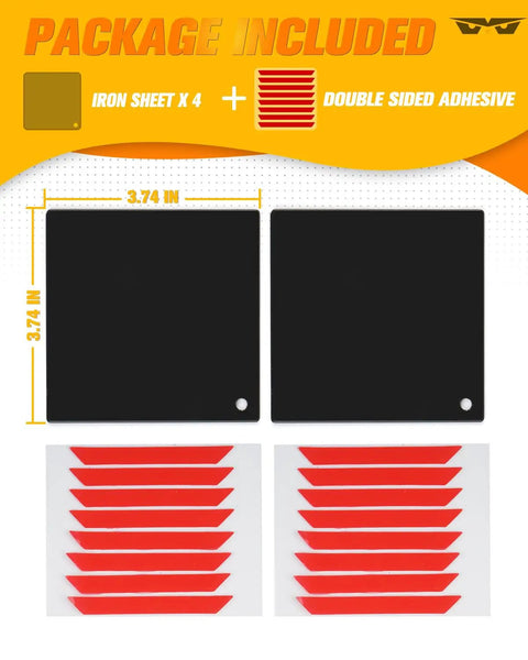 Magnetic Roof Mount Pads Kit for Cars, Trucks and SUVs, Heavy Duty Aluminum Roof Ready, 4 Pack With Double Sided Adhesive