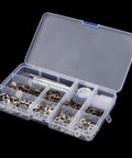 Leather Craft Snap Fasteners Kit With 12mm Brass Buttons Bronze And Silver, Includes Hole Punch And Anvil, 30 Sets And 2 Fixing Tools, Easy Shirt And Coat Repairs For Handy DIYers in plastic organizer box