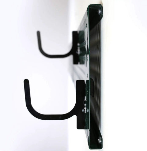 Hella Durable Garage Storage Rack And Lawn Garden Tool Organizer Wall Mount 64 Inch Wide Heavy Duty Metal Pegboard Set Green Panel No Sweat Setup Steel Hooks For Yard Gear