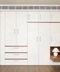 Self Stick Push Pull Helper White Hidden Cabinet Handle Made From ABS Plastic Ideal For Doors Windows Wardrobes And Cabinets Provides Instant Drawer And Furniture Handle Solution Set Of 20 installed on wardrobe.