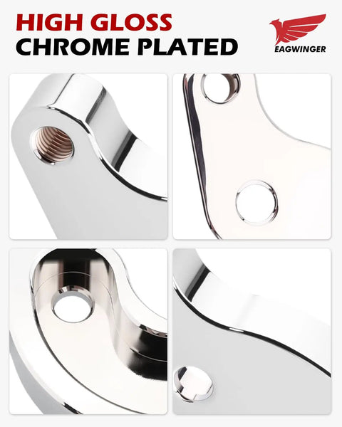 EZ Shift Neutral Gear Assist Kit For Harley M8 Touring And Trike Bikes Including Road Glide Street Glide Road King Electra Glide Softail 2018-2026 Aluminum Curved Chrome Linkage, high-gloss chrome plated