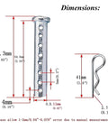 Beefy Adjustable Clevis Pin Kit For Trailers And Heavy Equipment Seven Sixteenths By Two And A Half Inch Zinc Steel Pins With Eight Holes And R Clip