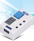 Dope Adjustable Timer Relay Switch With 12V DC Power And Permanent Memory Cycle Time Delay Module For Industrial Automation And DIY Projects Ultra Compact Modular Design In Durable Plastic Case For Precise Timing, white plastic case with digital display