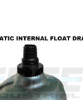 Close-up of an automatic float drain on a Heavy Duty Industrial High Flow Inline Air Filter Water Trap With 5 Micron Filtration.