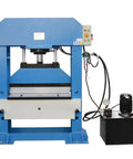 Electric 150 Ton Hydraulic Press Brake Bender Machine with 38 Inch Bend Length Two Stage Cylinder For Steel Sheet Metal Forming Industrial Fabrication Heavy Duty Power Equipment 220 Volt 3 Phase with control panel and separate oil tank.