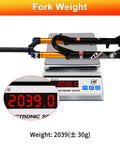 Air Suspension Front Fork For MTB 26 27.5 29 Inch With Upgraded 34mm Stanchions on scale showing 2039g